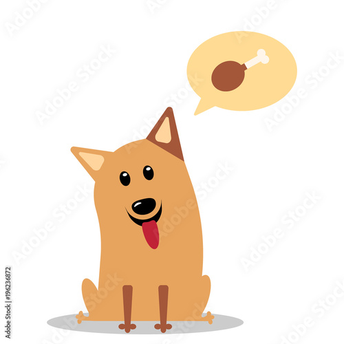 Hungry cartoon dog. Vector illustration