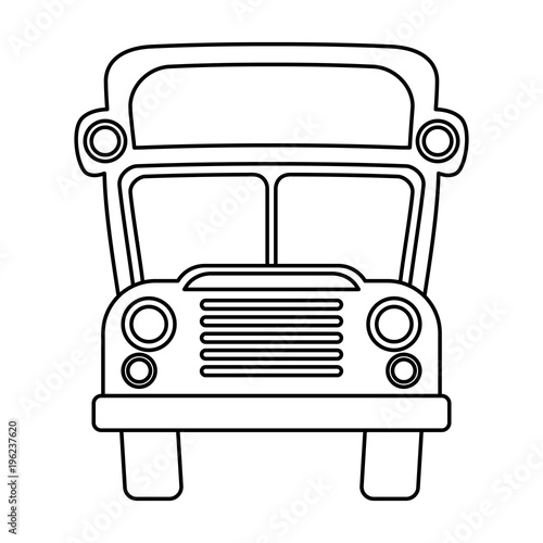 school bus icon over white background, vector illustration