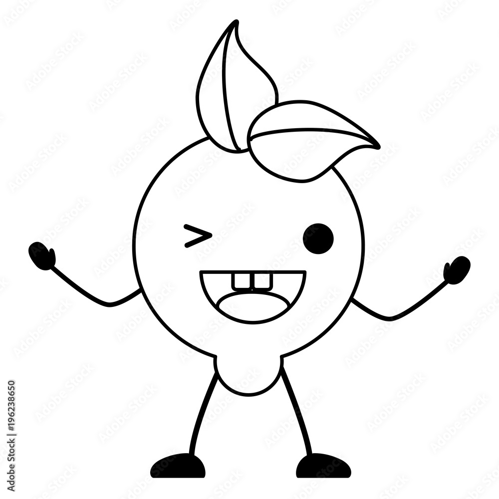 kawaii lemon wiking an eye over white background, vector illustration kawaii lemon wiking an eye over white background, vector illustration