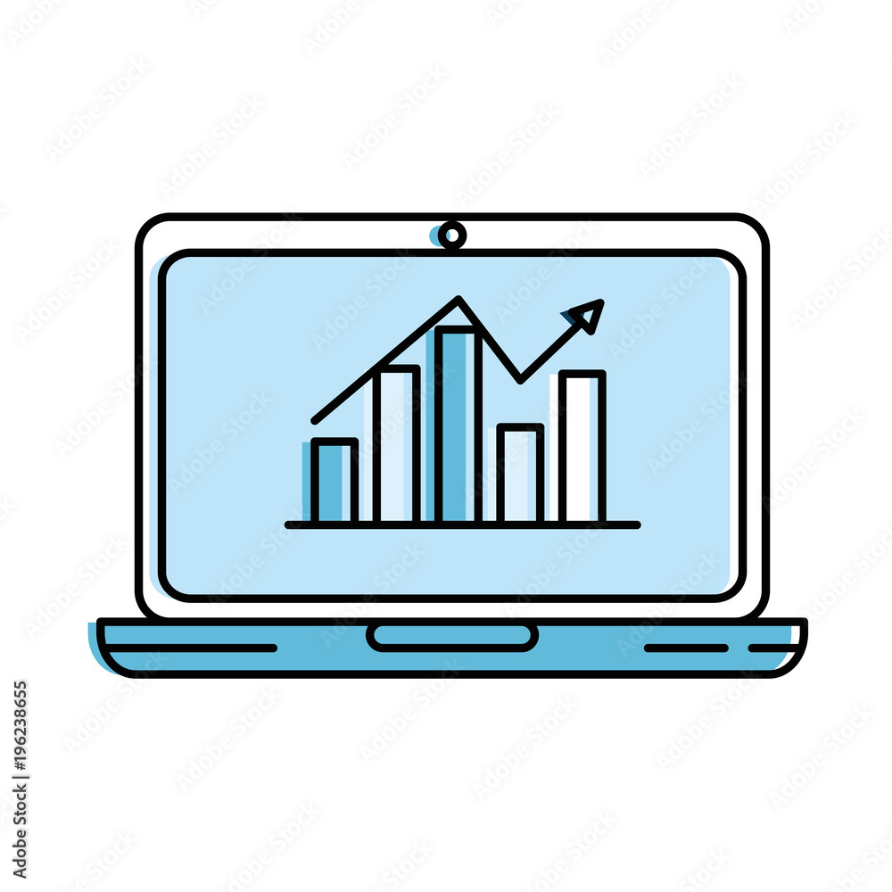 laptop computer with statistics laptop computer with statistics