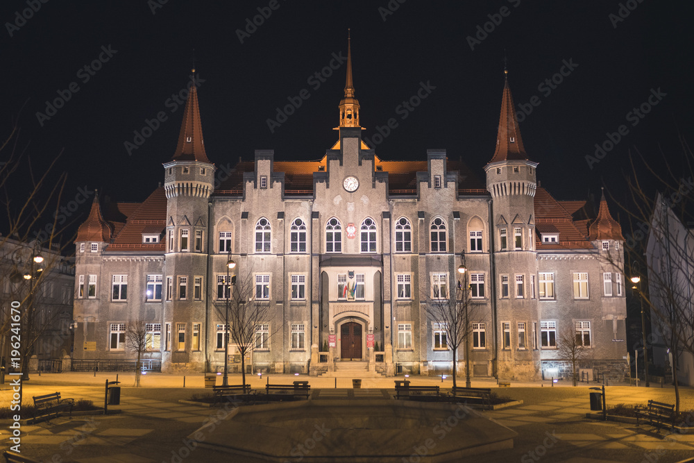 Neo-gothic town hall seat of the municipal authorities - Walbrzych, Poland