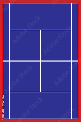 Tennis court . Top view . The exact proportions . Vector illustration