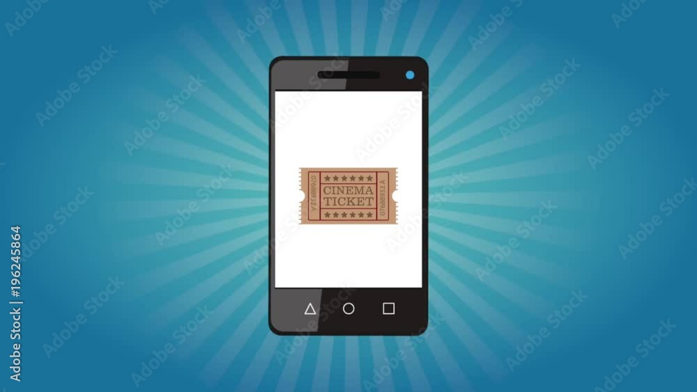 Cinema tickets from smartphone icon v Cinema tickets from smartphone icon v