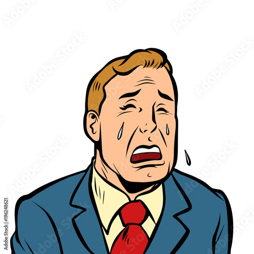 Funny man crying