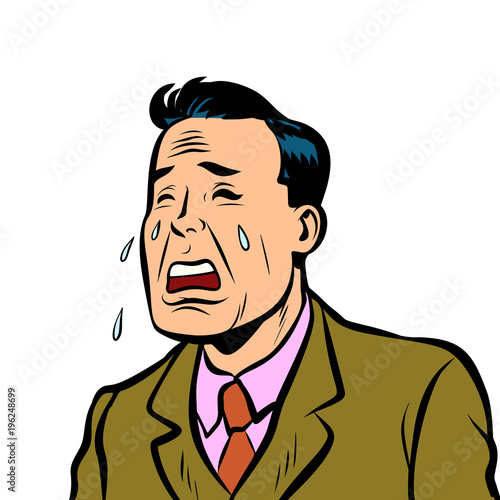Funny man crying