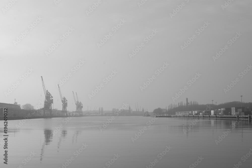 Gdansk shipyard and Wistula River Gdansk shipyard and Wistula River