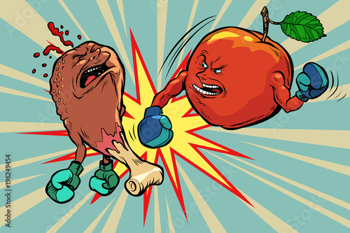 Apple has a chicken leg, the victory of vegetarianism