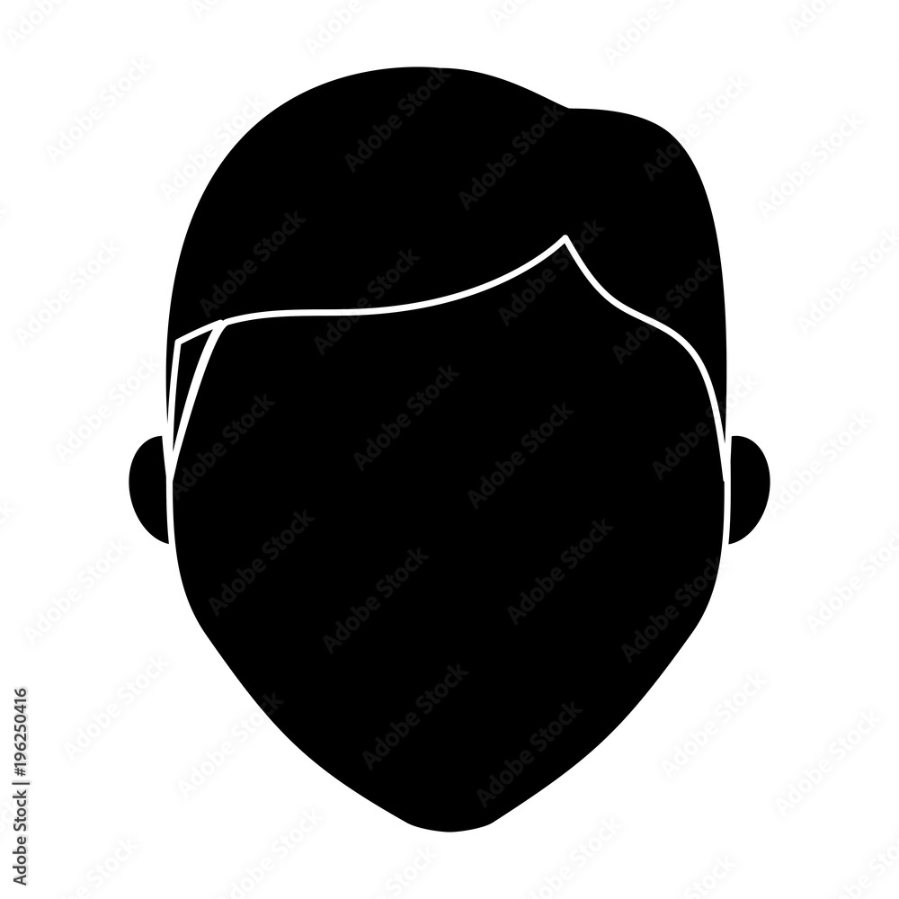 avatar man face icon over white background, vector illustration