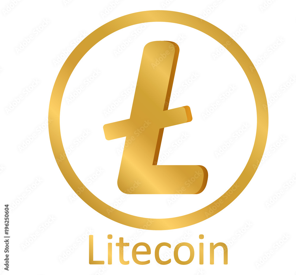 Obraz premium Litecoin sign on white.