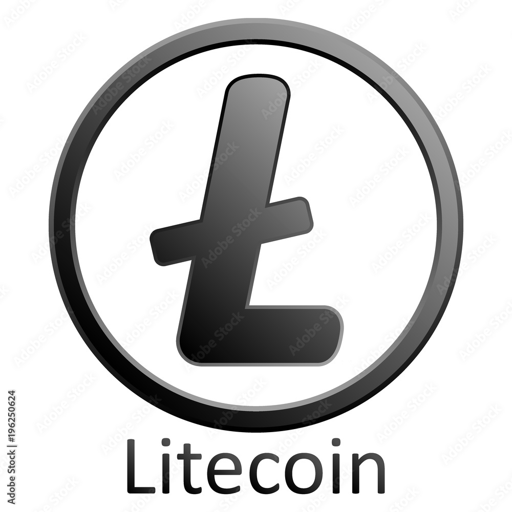 Obraz premium Litecoin sign on white.