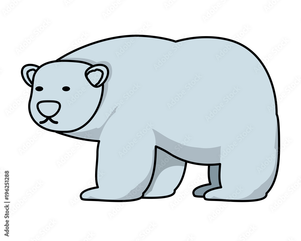 polar bear icon over white background, colorful design. vector illustration