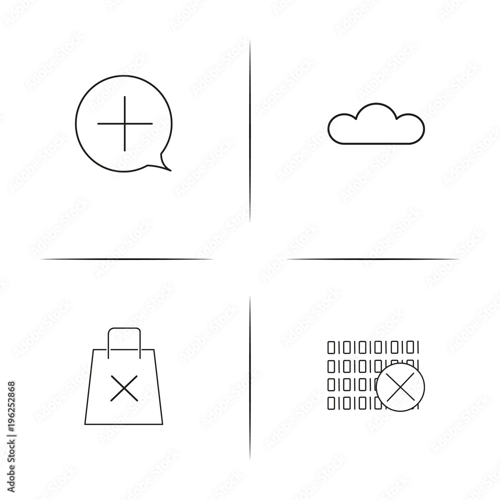 Interface simple linear icon set.Simple outline icons Interface simple linear icon set.Simple outline icons