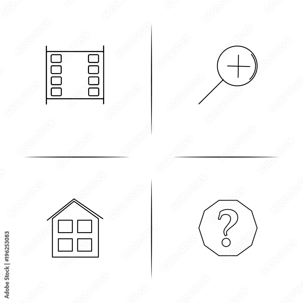 Interface simple linear icon set.Simple outline icons Interface simple linear icon set.Simple outline icons