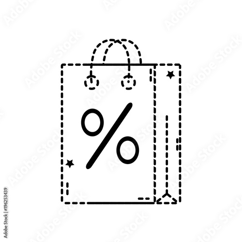 dotted shape shopping bag object with market percent