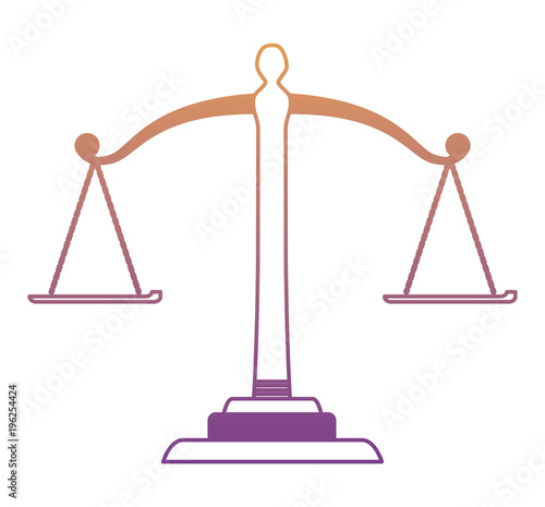 law scale icon over white background, colorful design. vector illustration