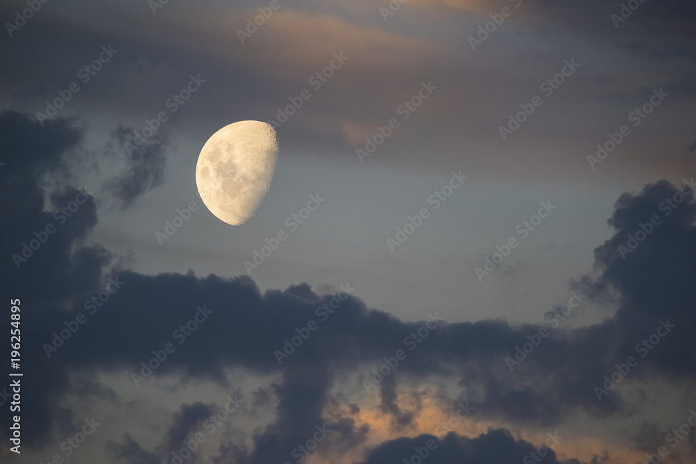 Moon at sunset