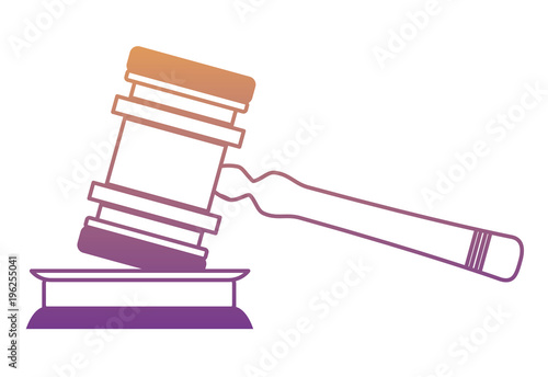 Law hammer icon over white background, vector illustration