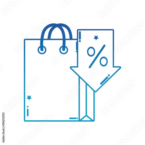 degraded line shopping bag market with arrow percent