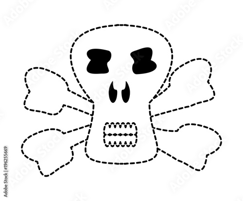 Danger skull icon over white background, vector illustration