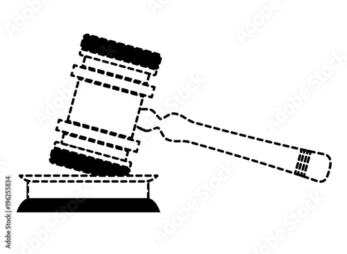 Law hammer icon over white background, vector illustration