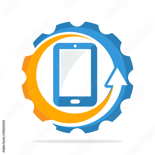 logo icon with the concept of improving smartphone performance, smart phone repair