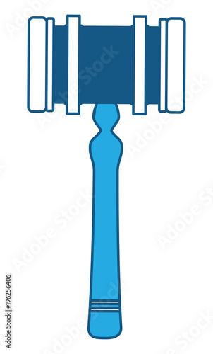 Law hammer icon over white background, vector illustration