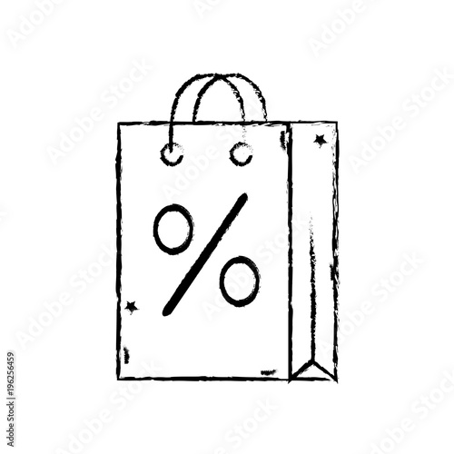 grunge shopping bag object with market percent