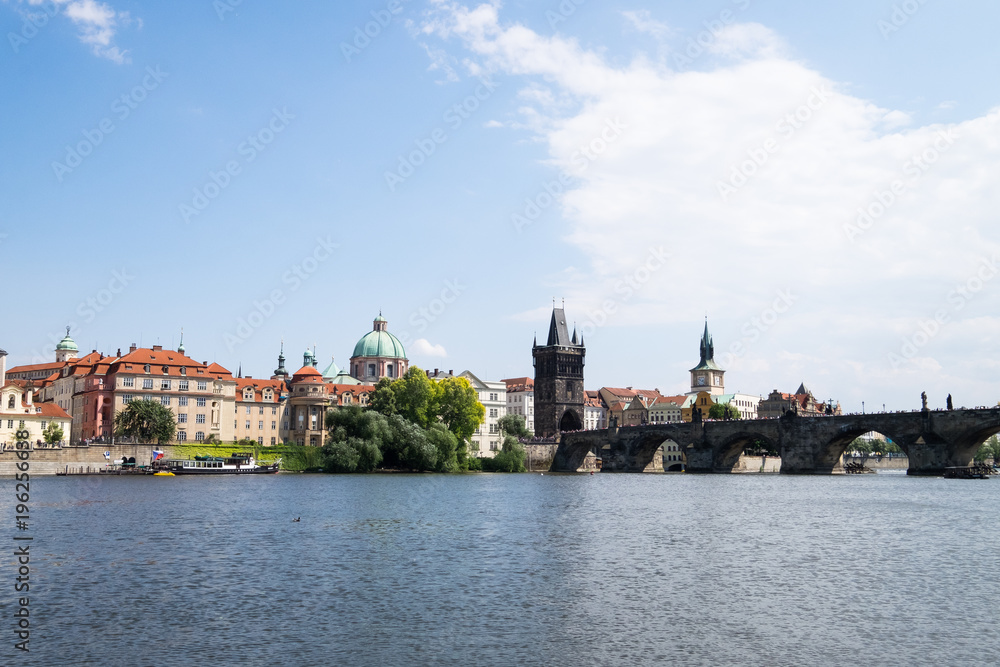 Riverside view of Prague, Czech Republic