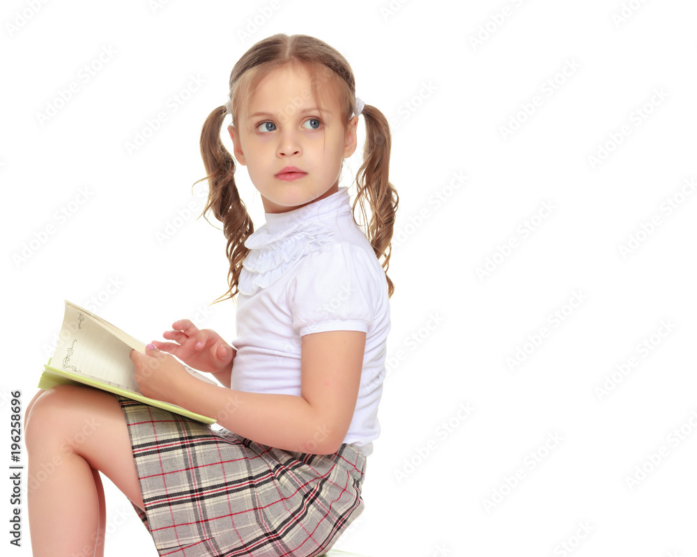 Little girl with a book Little girl with a book