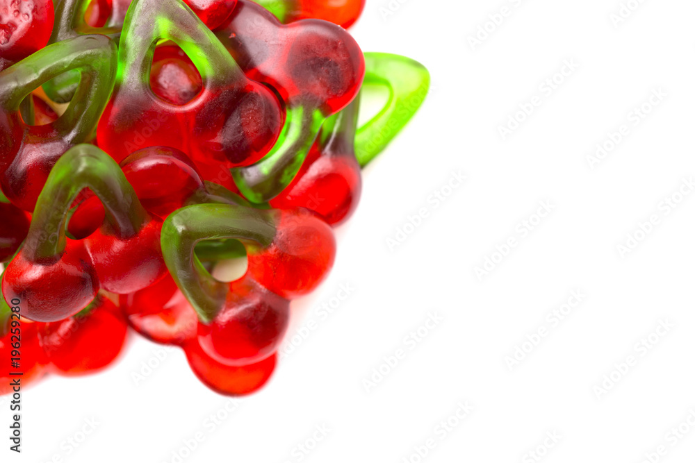 Cherry Gummies Isolated on a White Background Cherry Gummies Isolated on a White Background