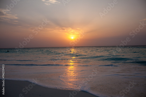 Fototapeta Naklejka Na Ścianę i Meble -  Sunset at beach on Zanzibar