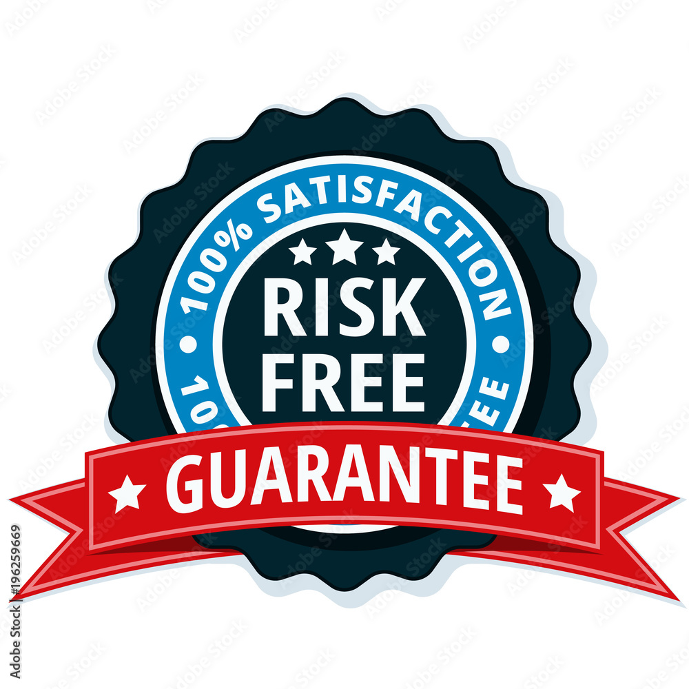 Risk Free 100% Satisfaction Guarantee illustration Risk Free 100% Satisfaction Guarantee illustration