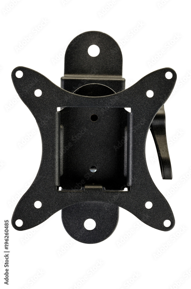 Black bracket for TV on a white background isolation Black bracket for TV on a white background isolation
