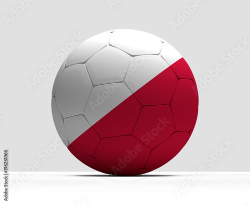 Poland soccer football ball 3d rendering