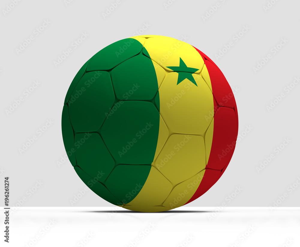 Senegal soccer football ball 3d rendering