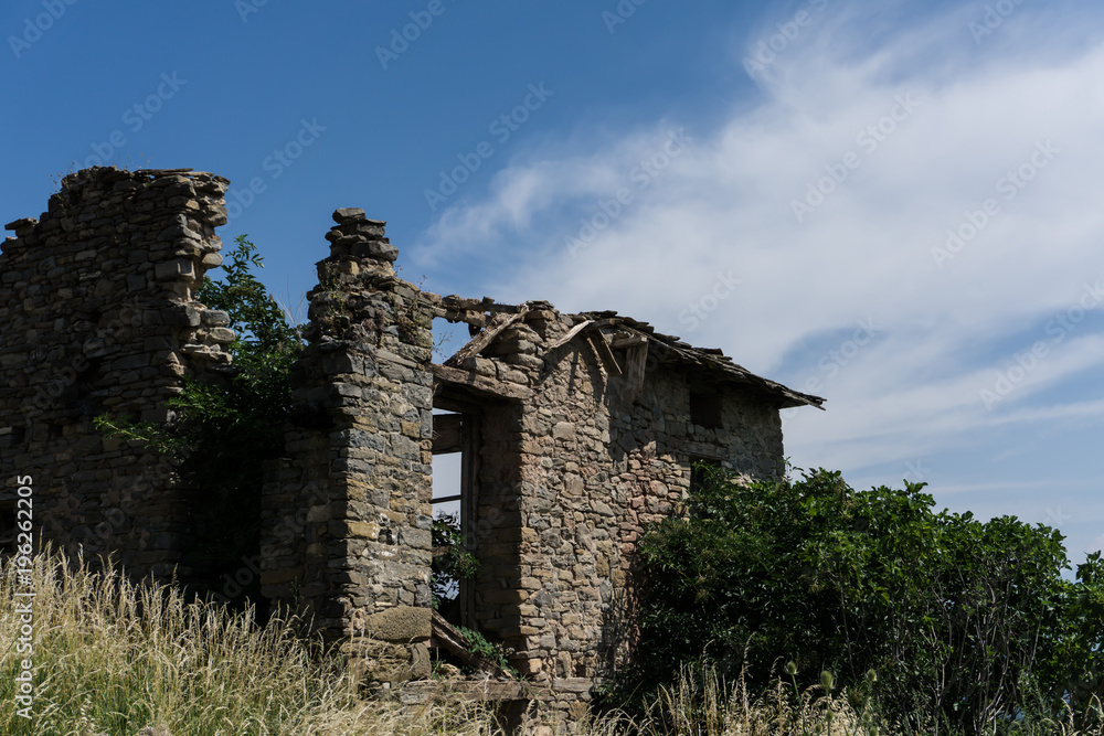 abandoned house in Ainsa, Spain