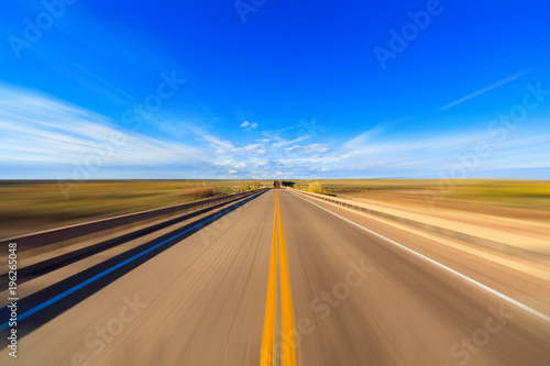 Arizona desert highway with motion blur