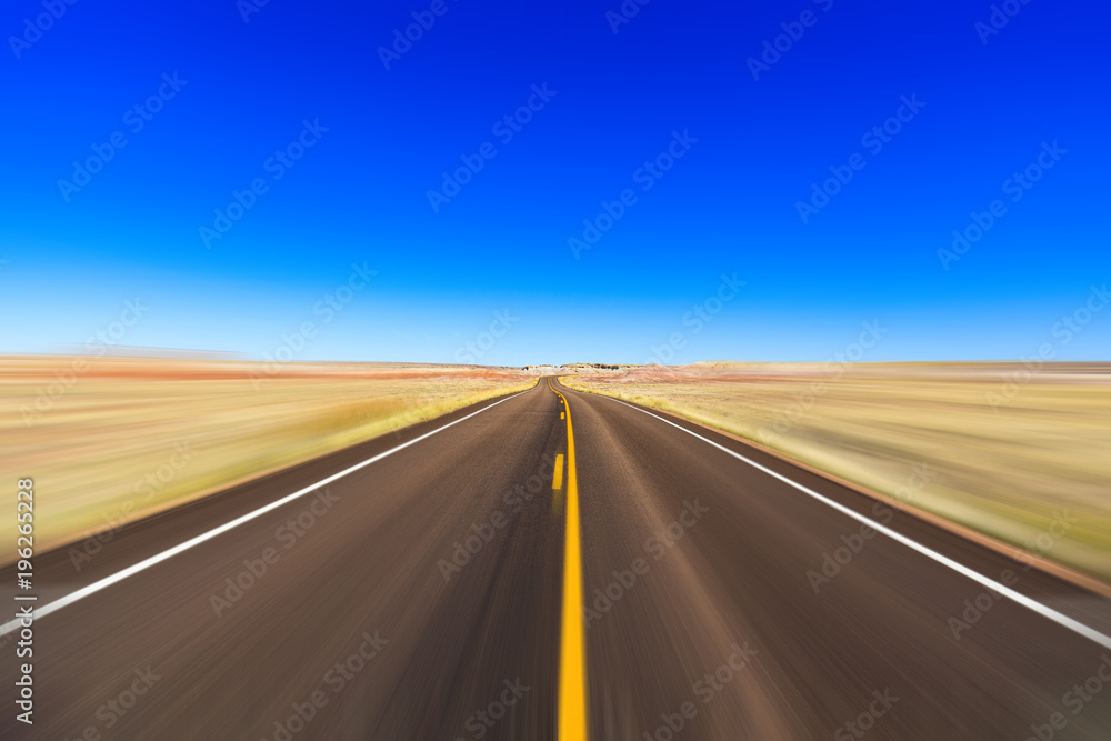 Arizona desert highway with motion blur Arizona desert highway with motion blur