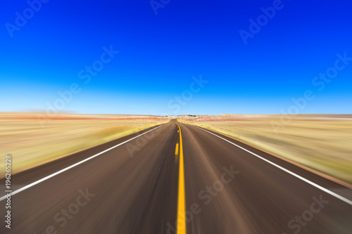 Arizona desert highway with motion blur