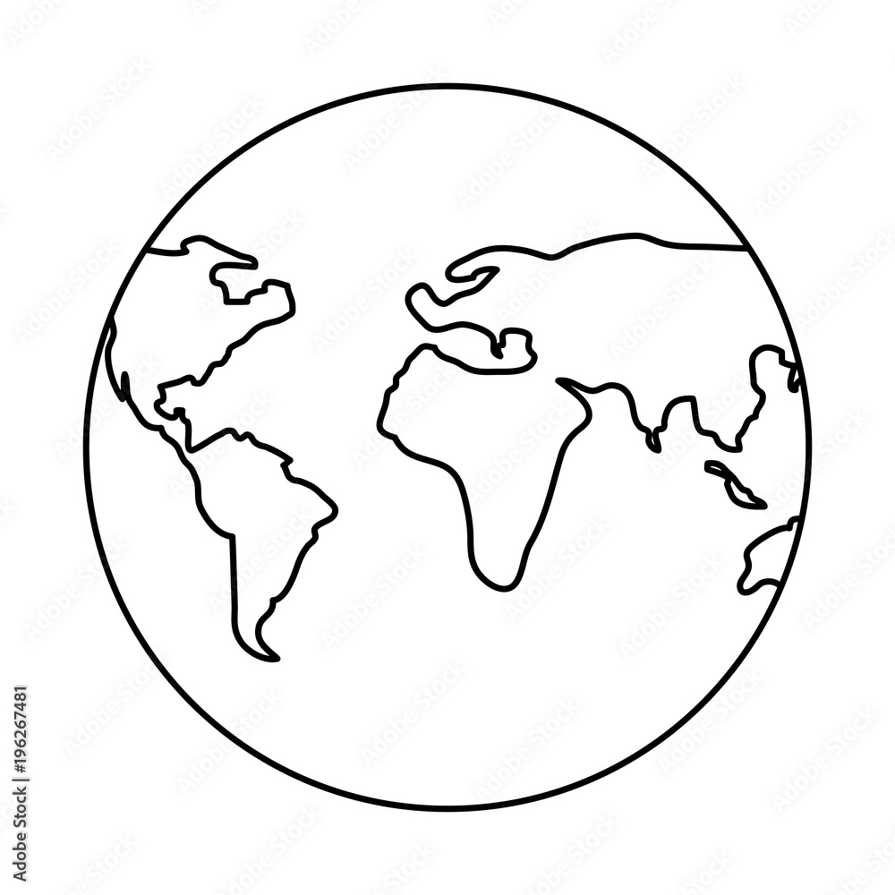 earth planet icon over white background, vector illustration