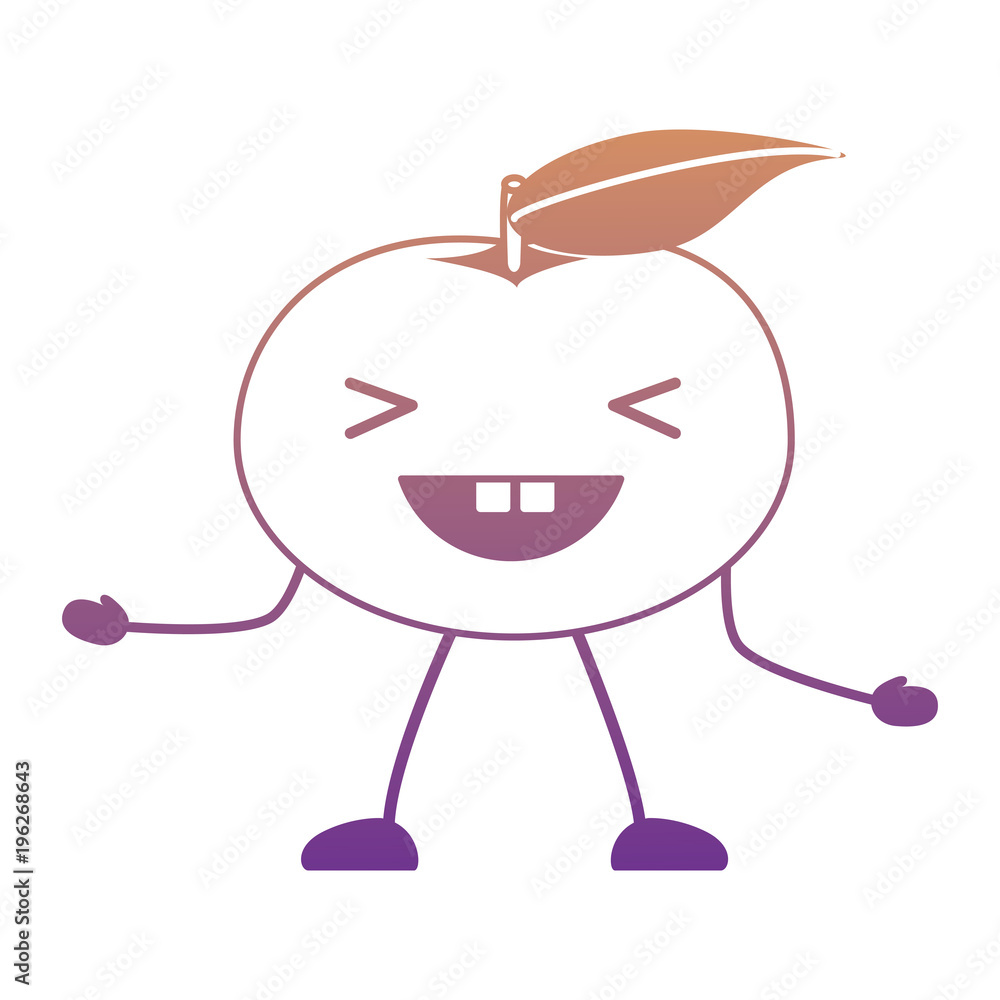 kawaii excited mandarine icon over white background, colorful design. vector illustration kawaii excited mandarine icon over white background, colorful design. vector illustration