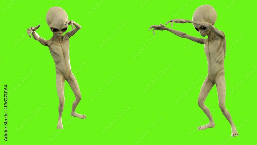 Alien walks like a zombie. Loopable animation on green screen. 4k. 素材庫 ...