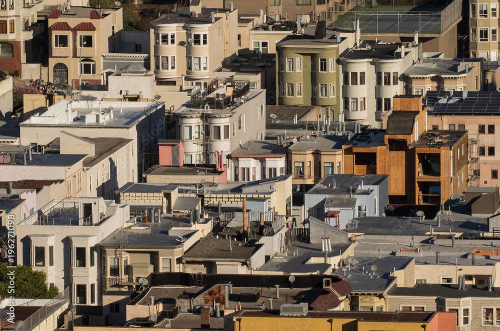 Close up view of San Francisco from Nob Hill Close up view of San Francisco from Nob Hill