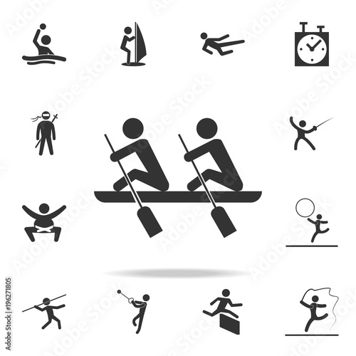 rowing icon. Detailed set of athletes and accessories icons. Premium quality graphic design. One of the collection icons for websites  web design  mobile app