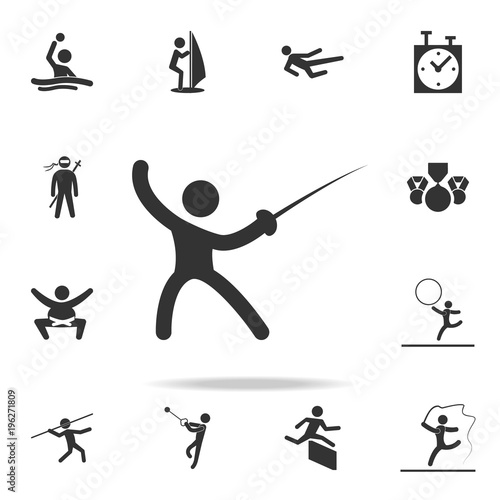fencing icon. Detailed set of athletes and accessories icons. Premium quality graphic design. One of the collection icons for websites, web design, mobile app