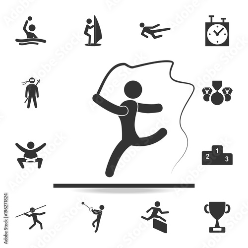 gymnastics with ribbon icon. Detailed set of athletes and accessories icons. Premium quality graphic design. One of the collection icons for websites  web design  mobile app