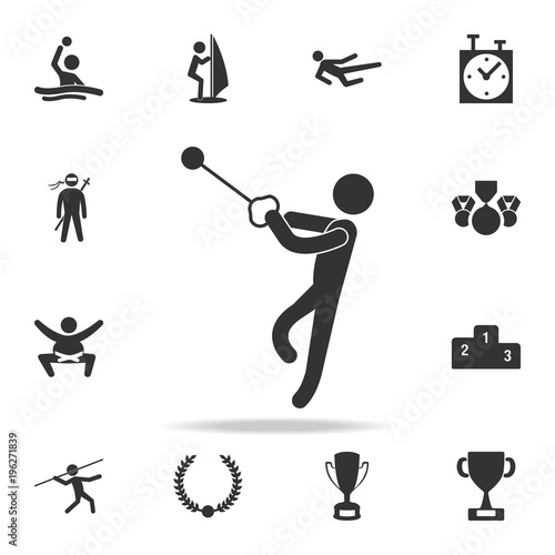 Hammer throw icon. Detailed set of athletes and accessories icons. Premium quality graphic design. One of the collection icons for websites, web design, mobile app