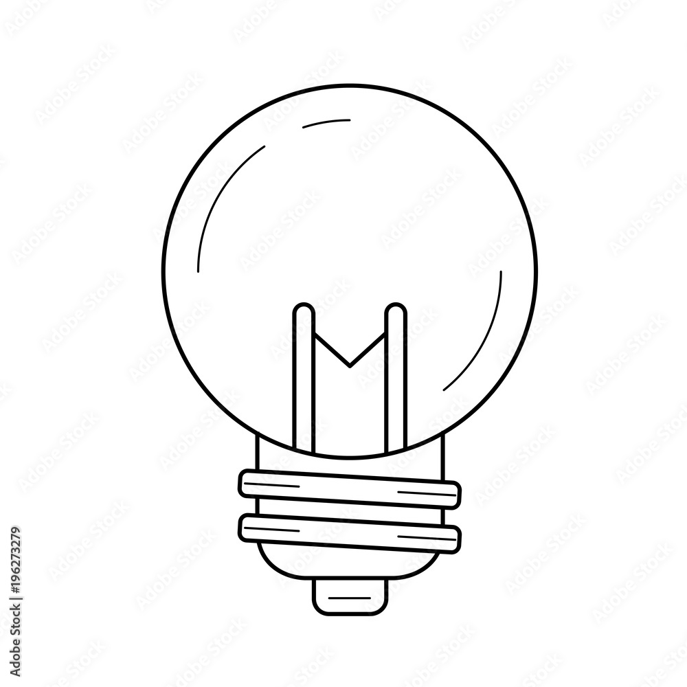 Fototapeta premium Idea lightbulb line icon isolated on white background. Vector line icon of bulb for infographic, website or app. Lamp symbolize inspiration, innovation, invention, effective thinking.