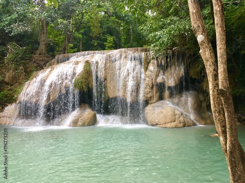 Erawan waterfall, tourist attraction in Thailand