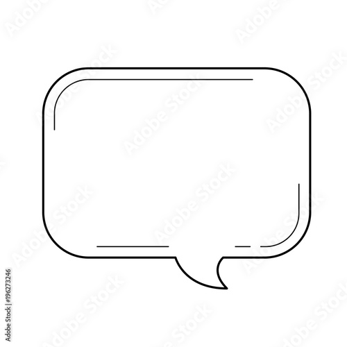 Speach square line icon isolated on white background. Vector line icon of speach square for chat and conversation for infographic, website or app.